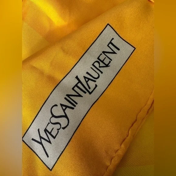 YVES Saint Laurent Yellow Silk Scarf